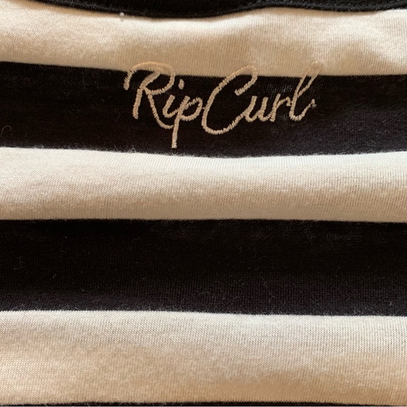 Rip Curl Black and White Striped T-Shirt Size Small - Picture 5 of 7